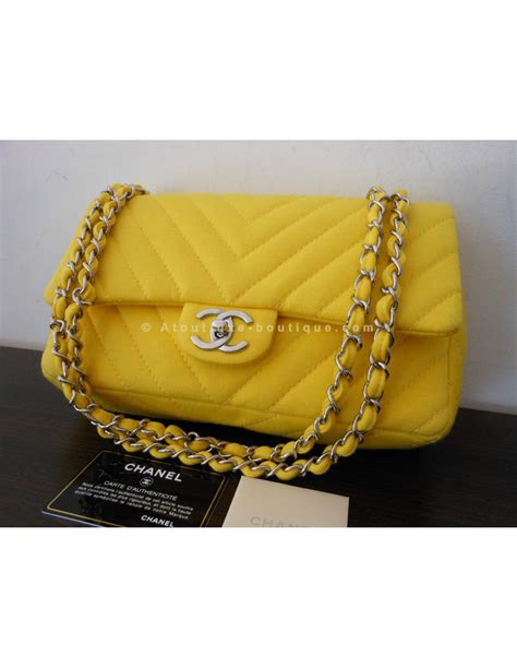 sac jaune chanel|chanel sachet.